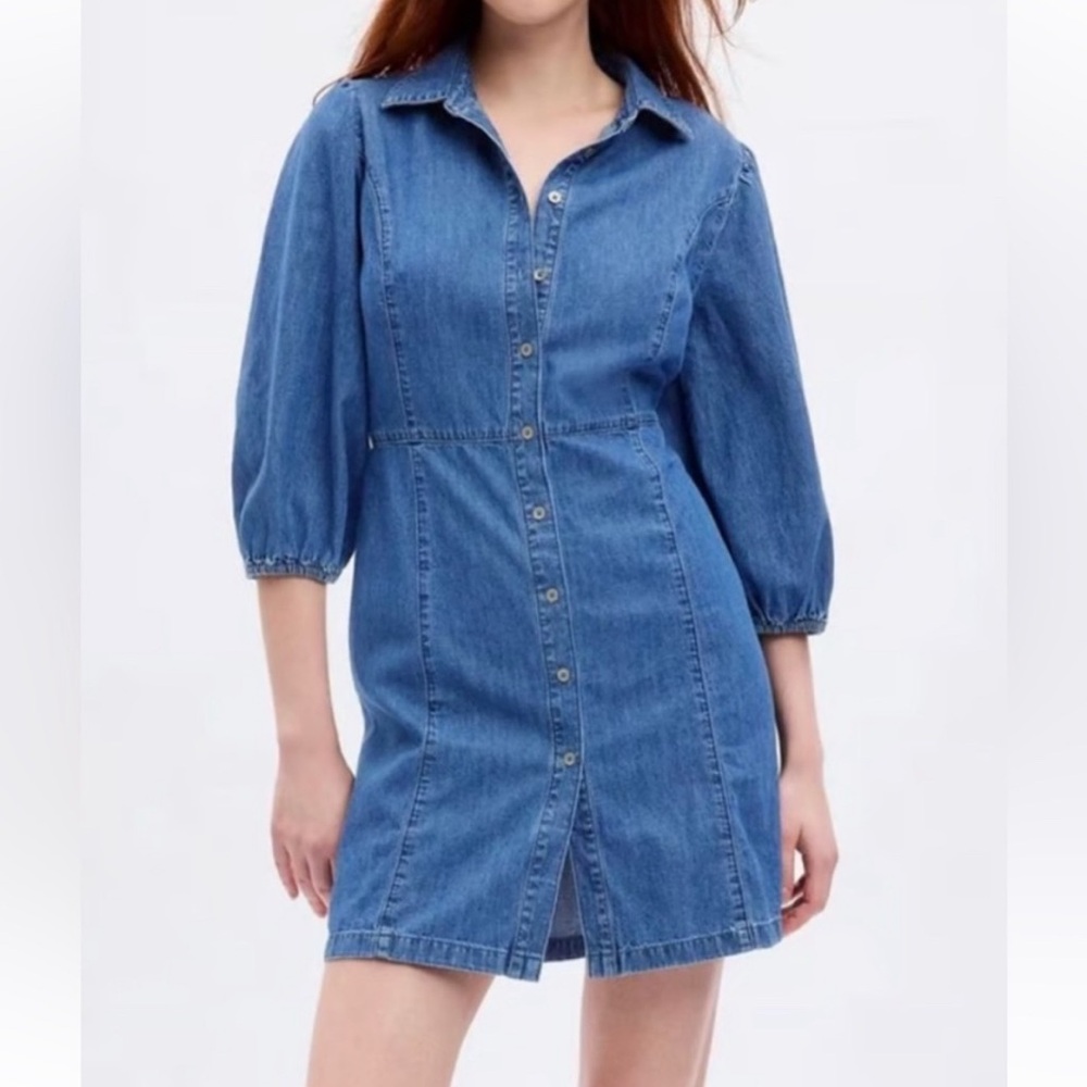 Gap Puff Sleeve Denim Mini size Medium. New with tags.